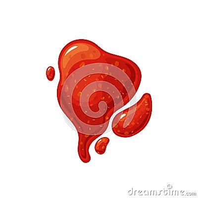 Hot chili sauce spilled strips and spots Vector Illustration