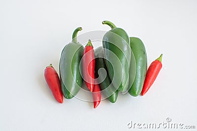 Hot chilli peppers on white background Stock Photo