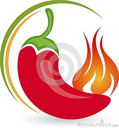 Hot chilly logo Vector Illustration