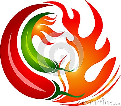 Hot chilly logo Vector Illustration