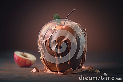 hot chocolate apple illustration Generative AI Cartoon Illustration