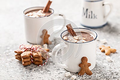 Hot chocolate or cocoa drink with milk Stock Photo