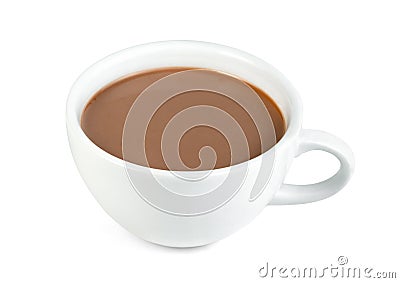 Hot chocolate with coffee cup isolated on white background ,include clipping path Stock Photo