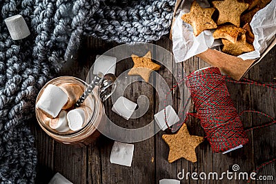 Hot chocolate and ginger stars Stock Photo