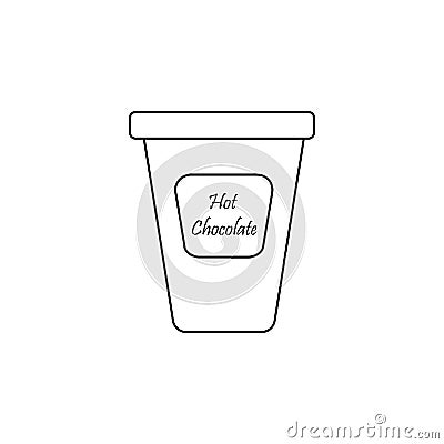 hot chocolate line icon. Element of chocolate icon for mobile concept and web apps. Thin hot chocolate line icon can be used for Stock Photo