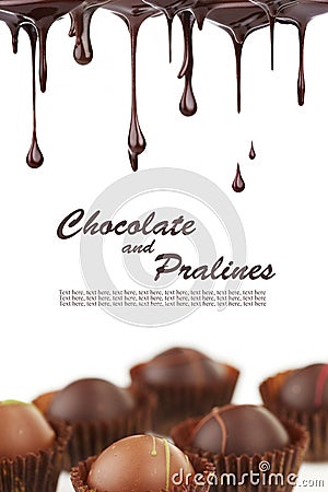 Hot chocolate pralines Stock Photo