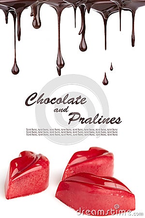 Hot chocolate pralines Stock Photo