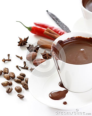 Hot chocolate with spice Stock Photo