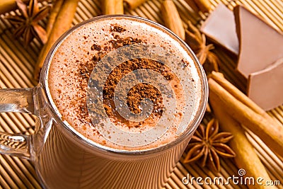 Hot chocolate and spices Stock Photo