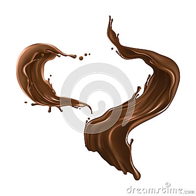 Hot chocolate splash realistic vector Vector Illustration