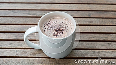 Hot chocolate in a white cup Stock Photo