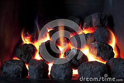 Hot coals Stock Photo