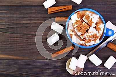 Hot cocoa drink with marshmallows Stock Photo