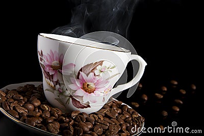 Hot coffee. Stock Photo