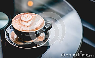 hot coffee cup in coffee shop Stock Photo