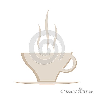Hot coffee cup icon Cartoon Illustration