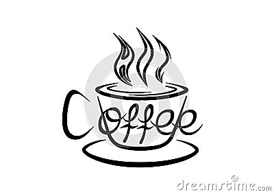 Hot Coffee Cartoon Illustration