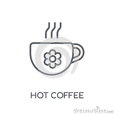 Hot Coffee linear icon. Modern outline Hot Coffee logo concept o Vector Illustration