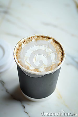 Hot cofffee, cappuccino coffee or latte coffee or mocha coffee or caramel latte coffee Stock Photo