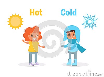 Hot Cold Opposite Vector Illustration