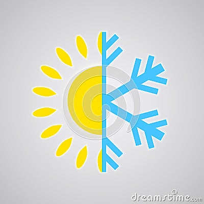 Hot and Cold Temperature Icon Vector Illustration