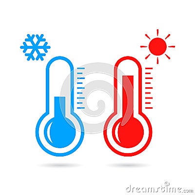 Hot and cold temperature vector icon Vector Illustration