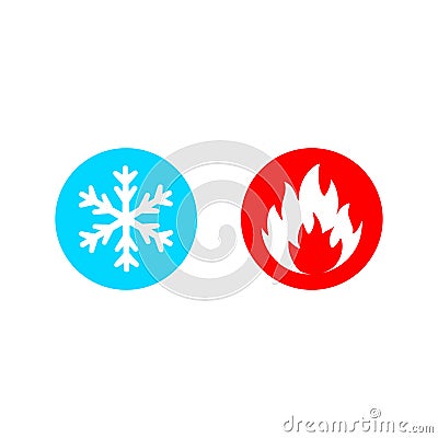 Hot and cold vector icon set on white Vector Illustration