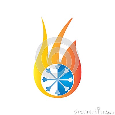 hot and cool illustration logo vector Cartoon Illustration