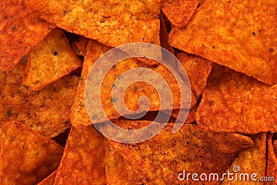 Hot corn chips background Stock Photo