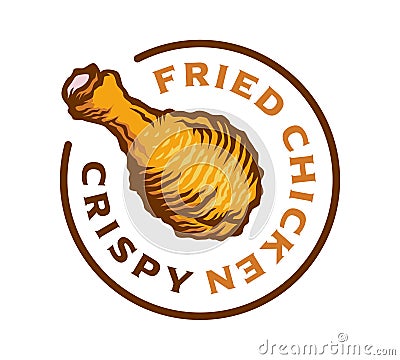 Hot Crispy Fried Chicken label Vector illustration Vector Illustration