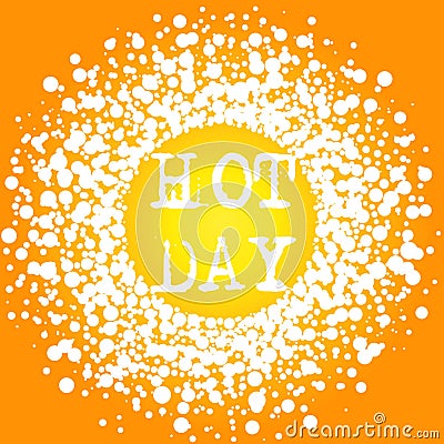 Hot Day Summer Lettering typography card Stock Photo