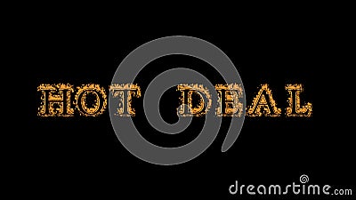 Hot Deal fire text effect black background Stock Photo