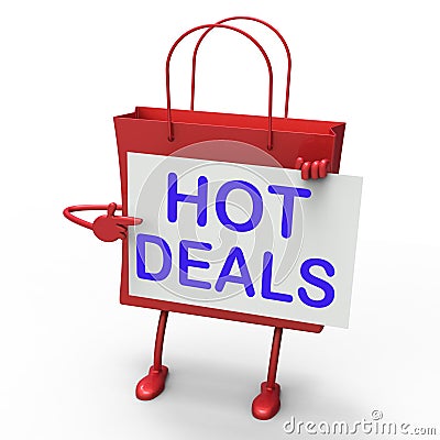 Hot Deals Bag Shows Discounts and Bargains Stock Photo