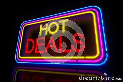 Hot Deals light neon Cartoon Illustration