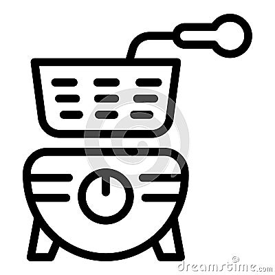 Hot deep fryer icon, outline style Vector Illustration
