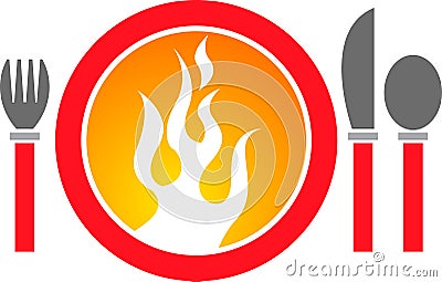 Hot dinner logo Vector Illustration