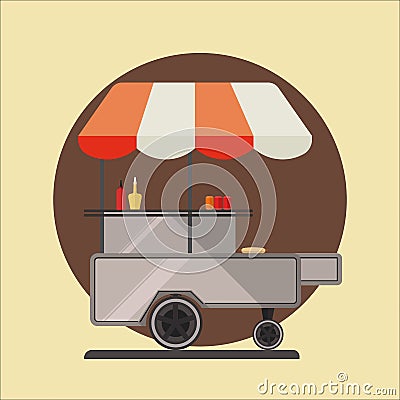 Hot dog ctreet car icon. Vector Illustration