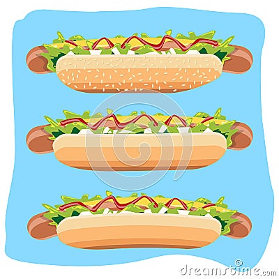 Hot Dog Vector Illustration