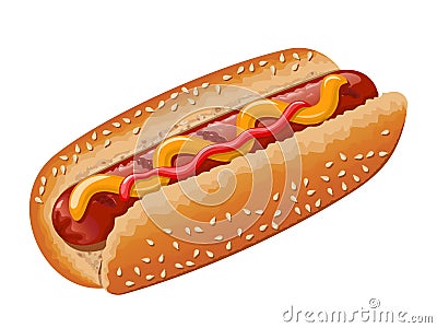 Hot dog Vector Illustration