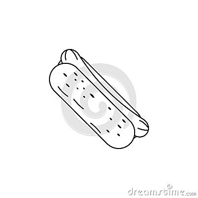 Hot Dog icon. Element of fast food for mobile concept and web apps. Thin line icon for website design and development, app develo Vector Illustration