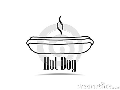Hot dog icon on white background. Fast food. Vector Vector Illustration