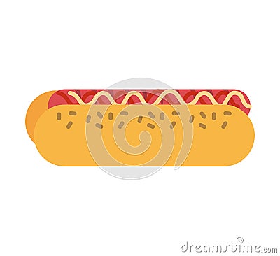 Hot dog isolated icon Vector Illustration