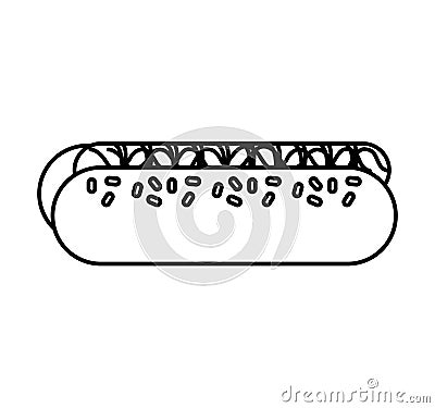 Hot dog isolated icon Vector Illustration