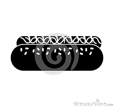 Hot dog isolated icon Vector Illustration