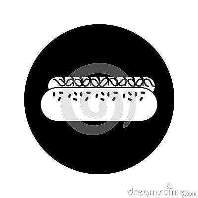 Hot dog isolated icon Vector Illustration