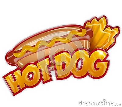 Hot dog label Stock Photo