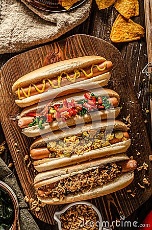 Hot dog variations Stock Photo