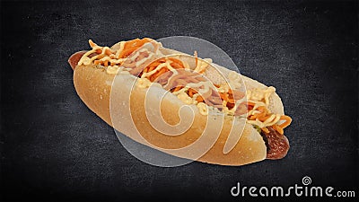 Hot dog with vegetables Stock Photo