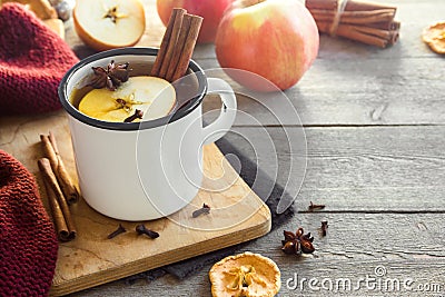 Hot drink with apples Stock Photo