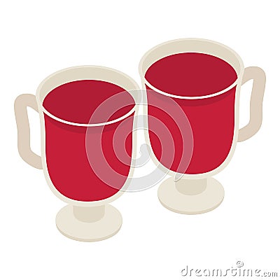 Hot drink icon, isometric style Vector Illustration